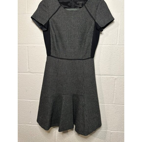 J. Crew Women’s Dress Career Wool Blend Tweed A Line Flare Mini Gray Black SZ 00 - Picture 5 of 7